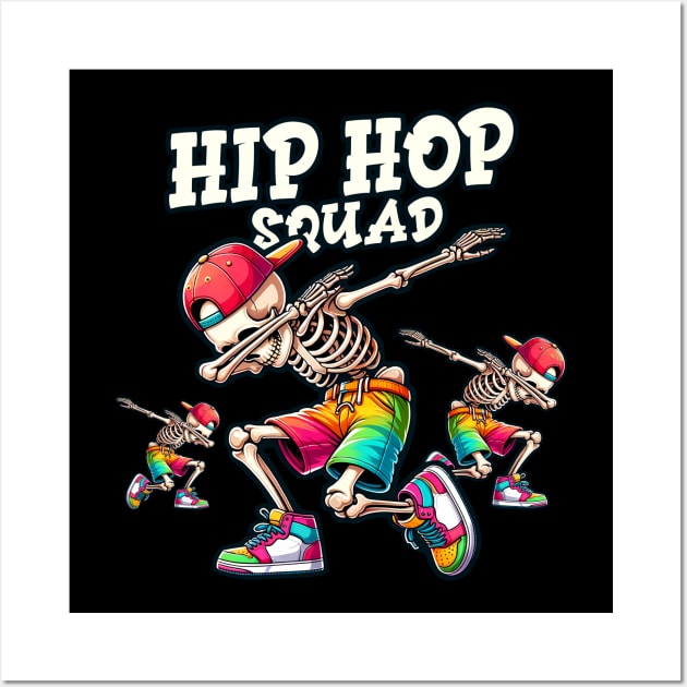 Hip Hop Squad – Vibrant Dabbing Skeleton Dab Dance Wall Art by Infinitee Shirts